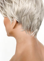 Ash Blonde With Dark Roots Straight Pixie Synthetic Men's Hair Wig NM021