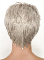 Ash Blonde With Dark Roots Straight Pixie Synthetic Men's Hair Wig NM021