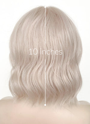 Ash Pinkish Blonde Wavy Synthetic Hair Wig NS431
