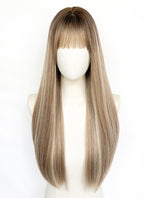Disney Hannah Montana Brown With Blonde Highlights Straight Synthetic Hair Wig NS525