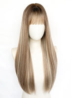 Disney Hannah Montana Brown With Blonde Highlights Straight Synthetic Hair Wig NS525