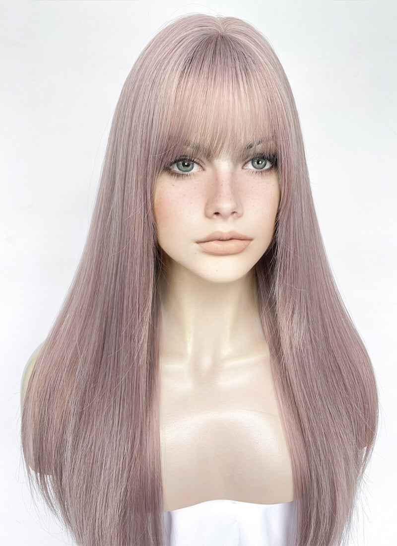 Pastel Pale Plum Straight Synthetic Hair Wig NS546