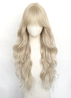 Light Ash Blonde Wavy Synthetic Hair Wig NS625