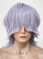 KPop Demon Hunters Saja Boys Mystery Pastel Purple Straight Synthetic Hair Wig TB1762