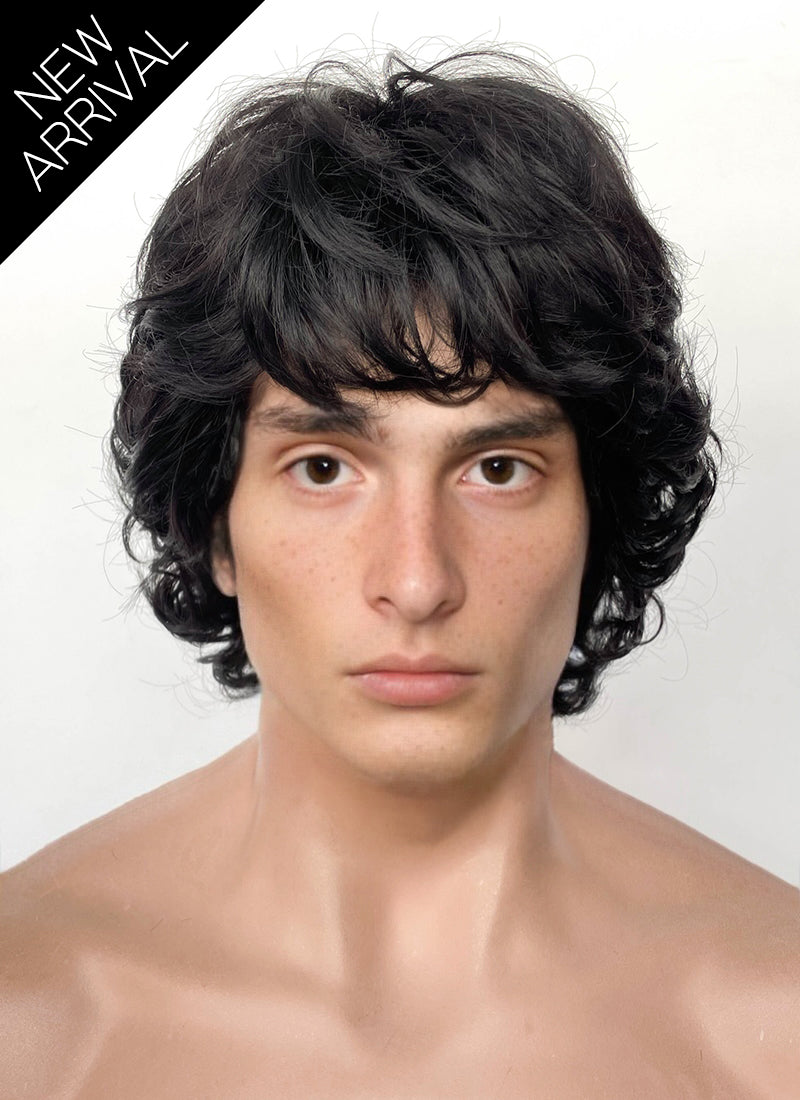 Stranger Things Mike Wheeler Black Curly Synthetic Men's Wig TB1769A