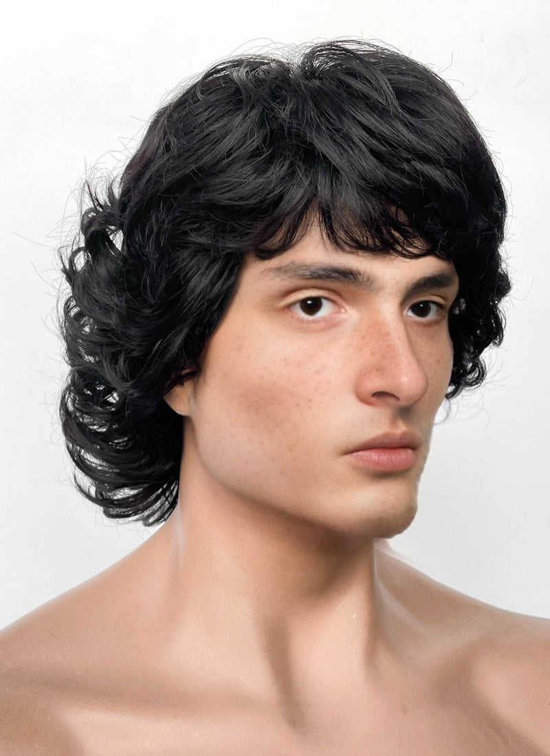 Stranger Things Mike Wheeler Black Curly Synthetic Men's Wig TB1769A