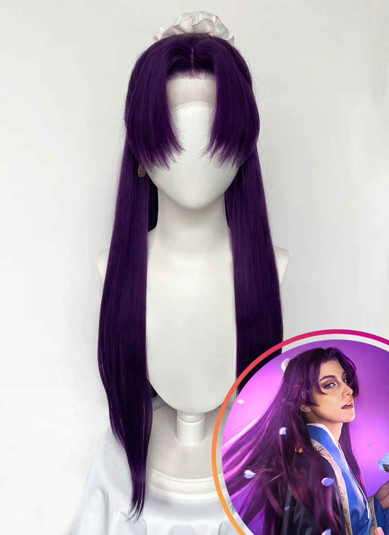 The Apothecary Diaries Jinshi Purple Braided Lace Front Synthetic Men's Wig LF2517