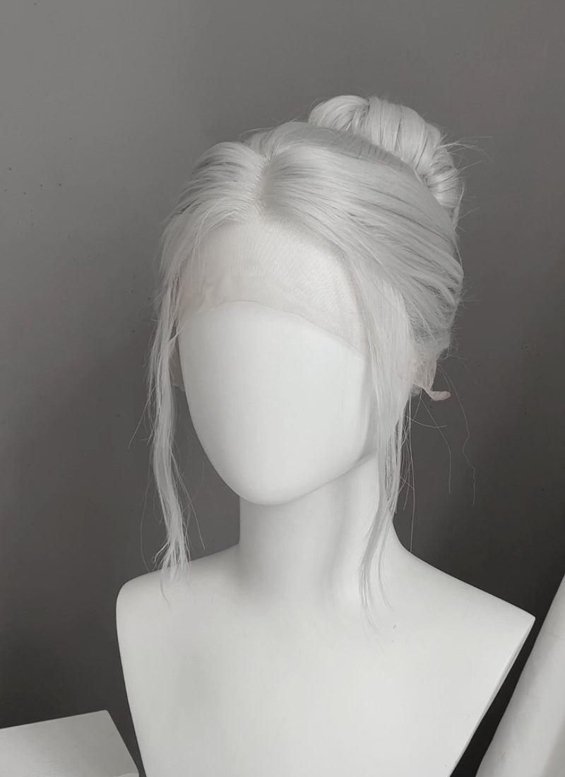 Baldur's Gate 3 Minthara Yaki Silver Grey Braided Lace Front Synthetic Wig LF6152