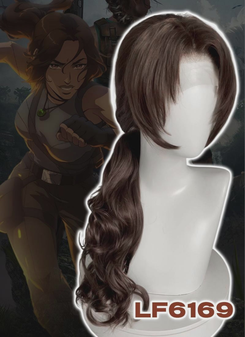 Tomb Raider Lara Croft Brunette Braided Lace Front Synthetic Hair Wig LF6169