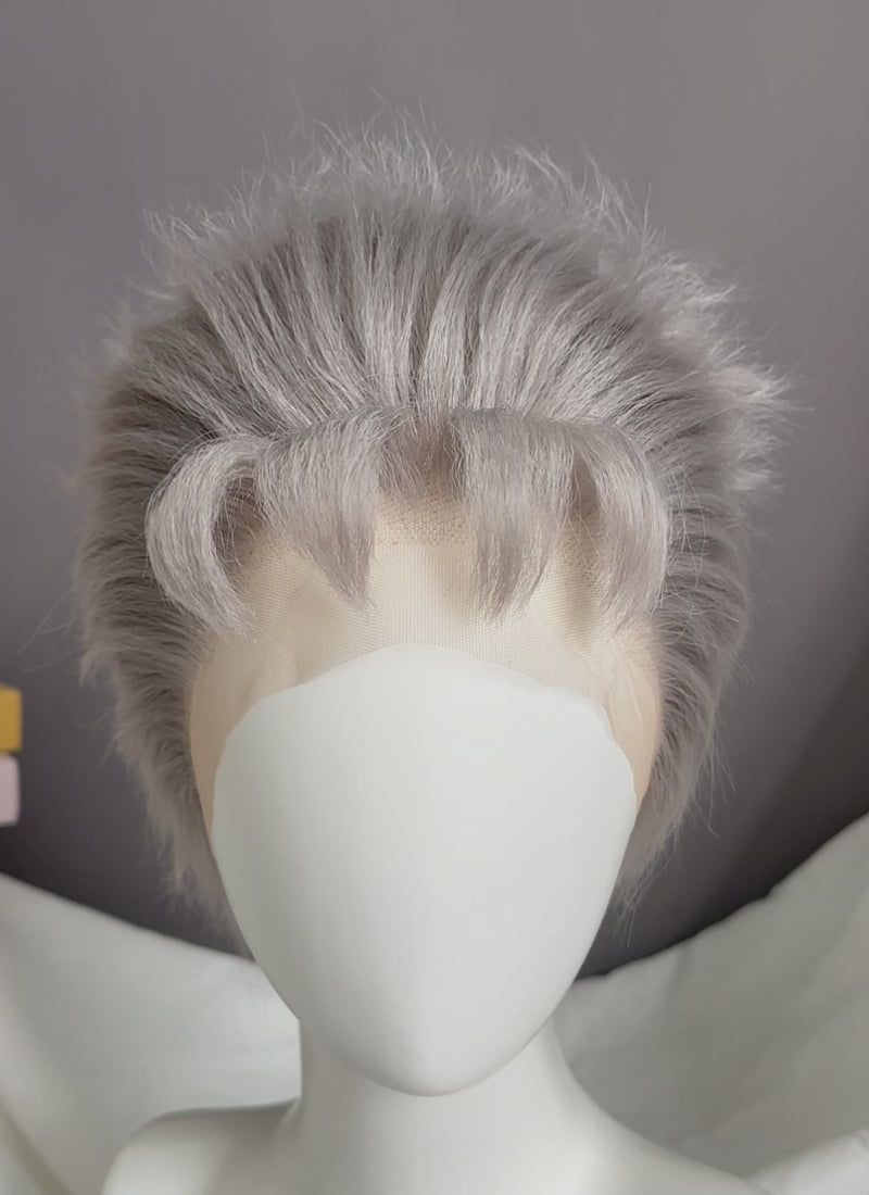 JoJo's Bizarre Adventure Stardust Crusaders Old Joseph Joestar Grey Straight Lace Front Synthetic Men's Wig LF6064