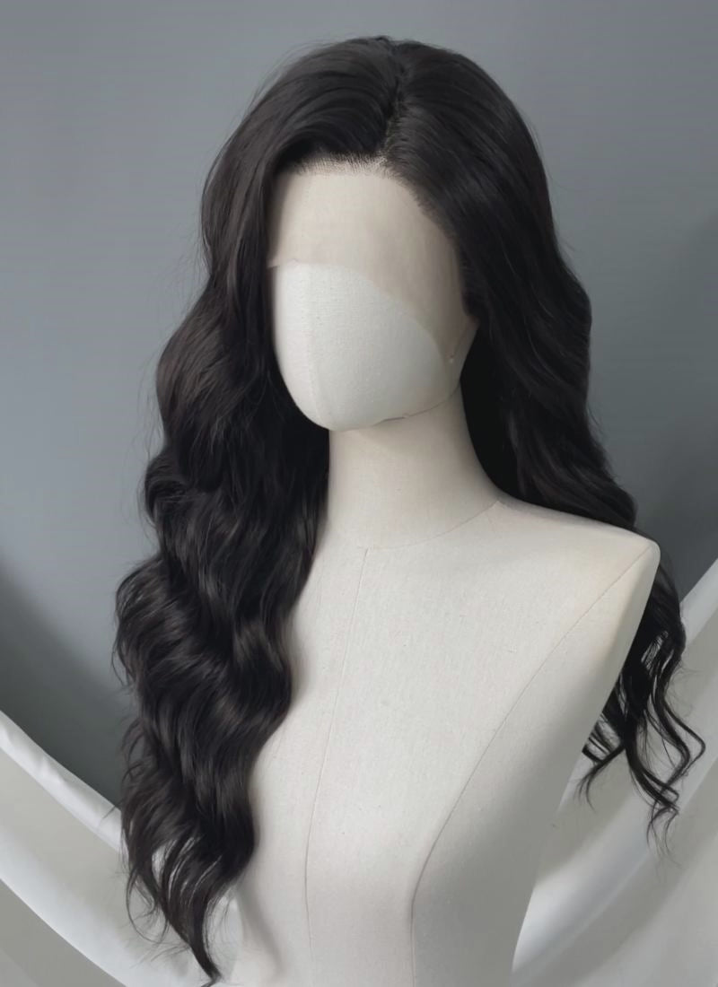 The Witcher 3 Yennefer of Vengerberg Natural Black Wavy Lace Front Synthetic Wig LF095A