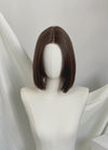 Brunette Curtain Bangs Straight Lace Front Synthetic Bob Hair Wig LF3322