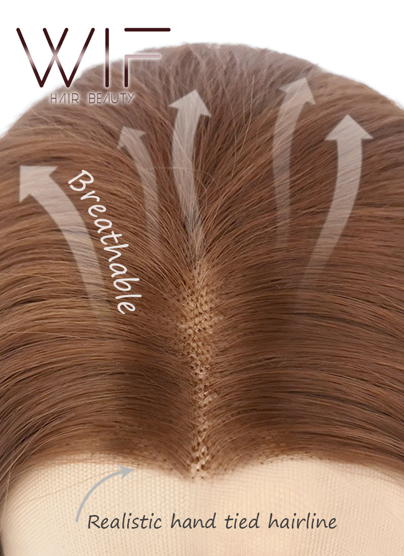 Dark Brown Wavy Lace Front Synthetic Wig LF1265