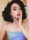 Jet Black Wavy Bob Lace Front Synthetic Wig LF257