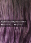 Two Tone Purple With Dark Roots Wavy Synthetic Wig NS068