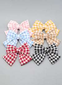 Barbie Plaid Hair Bow Knot Clip FS075