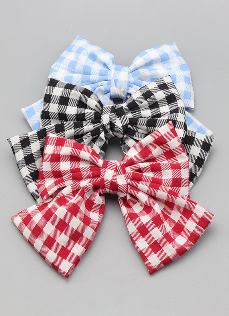 Barbie Plaid Hair Bow Knot Clip FS075