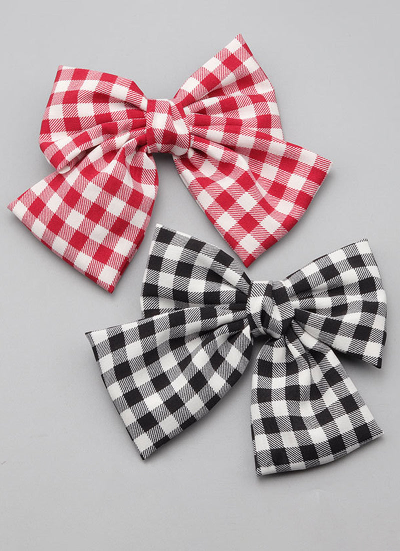 Barbie Plaid Hair Bow Knot Clip FS075