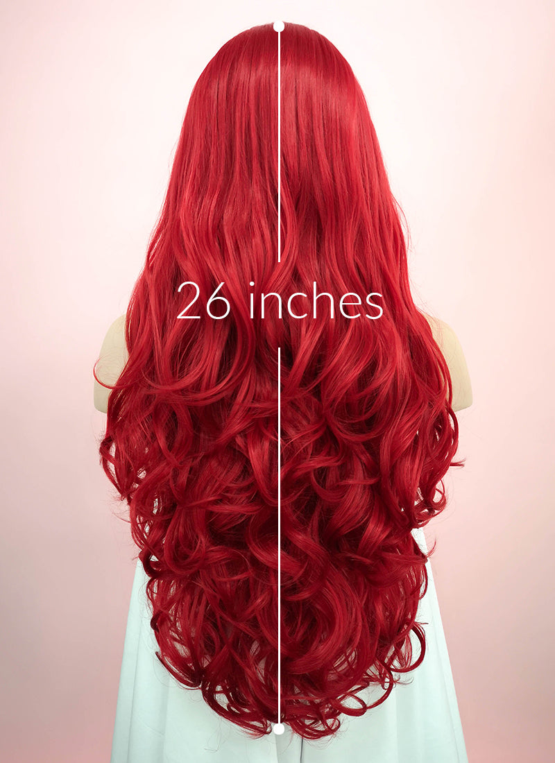 Wavy Red Lace Front Synthetic Wig LF085