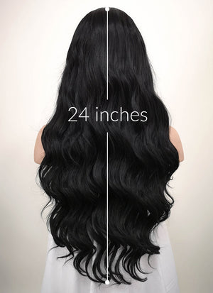 Wavy Jet Black Lace Front Synthetic Wig LF094