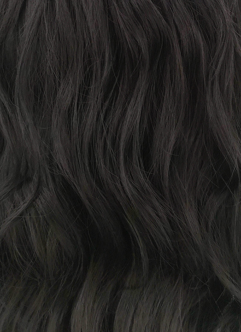 Wavy Jet Black Lace Front Synthetic Wig LF094