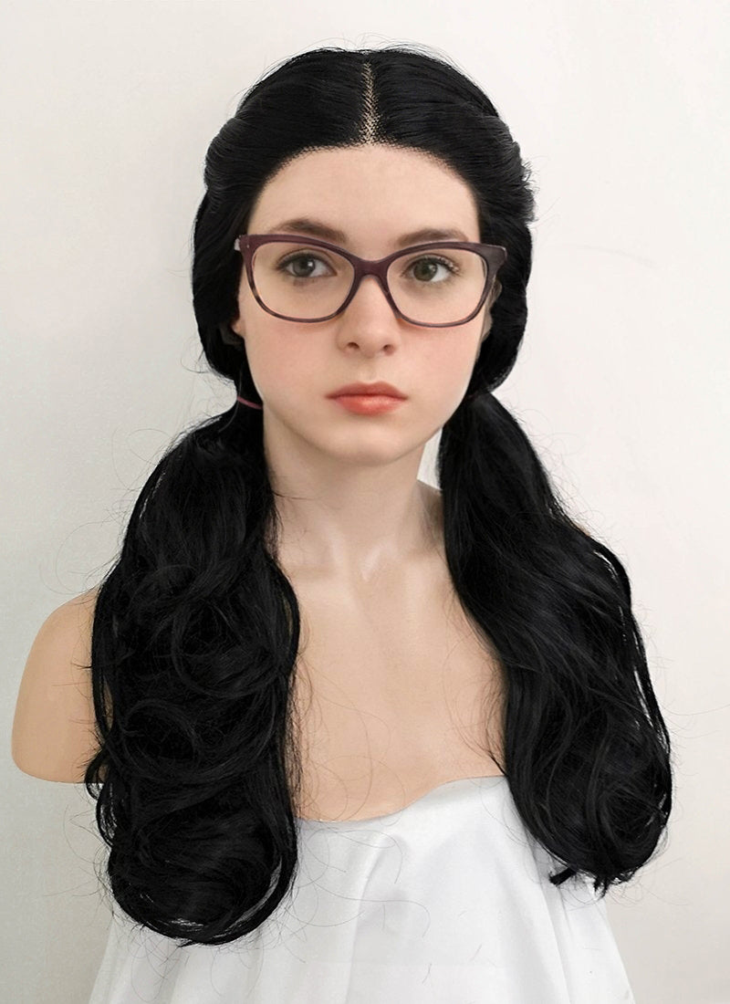 Stranger things Suzie Bingham Black Wavy Lace Front Synthetic Wig LF110A