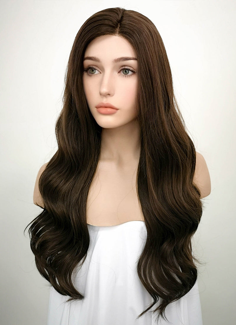 Brunette Wavy Lace Front Synthetic Wig LF117