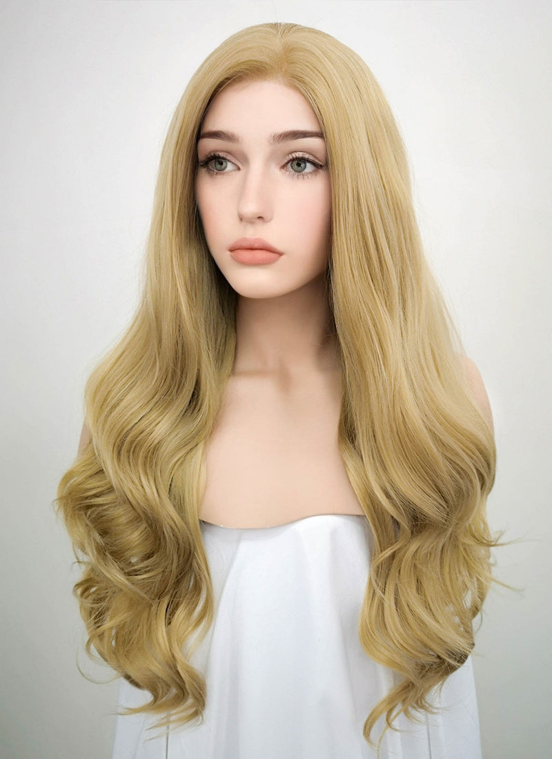 Wavy Golden Blonde Lace Front Synthetic Wig LF119