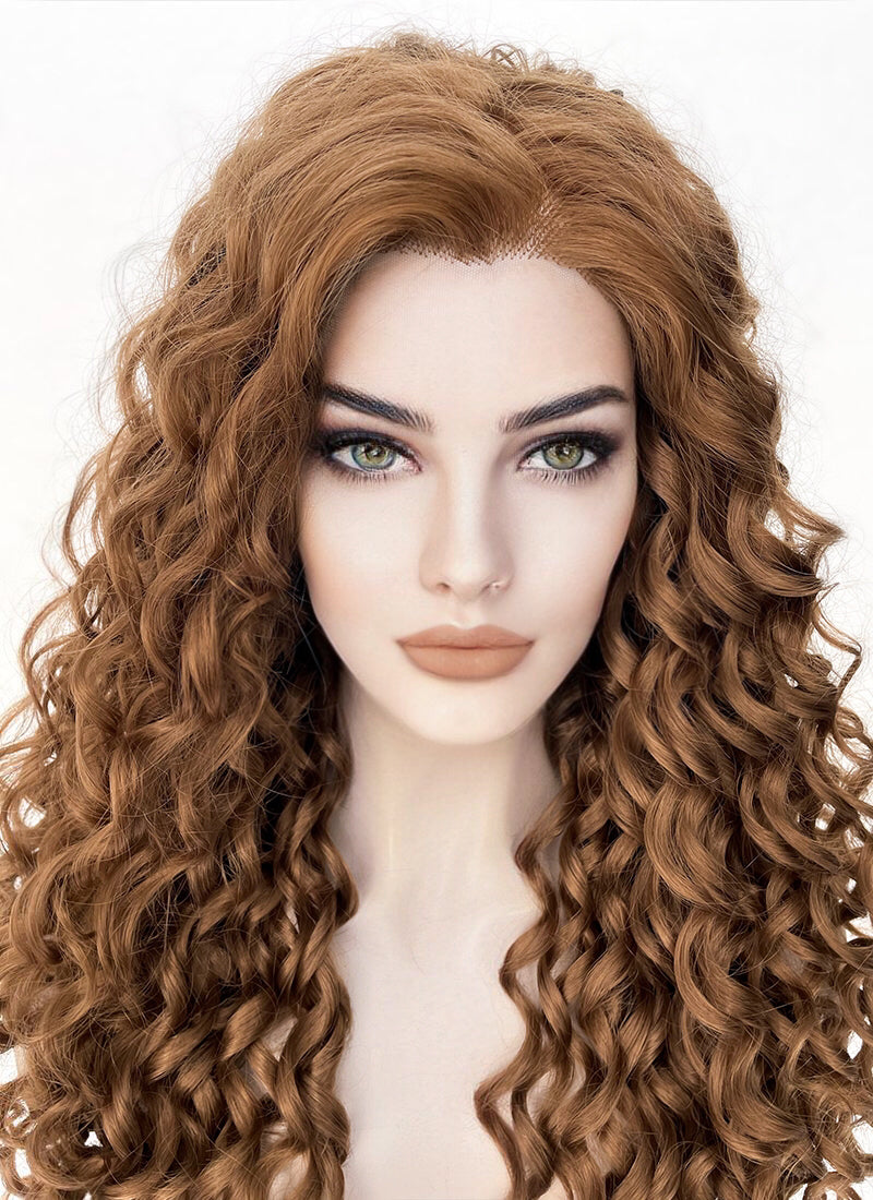 Brown Curly Lace Front Synthetic Wig LF1311