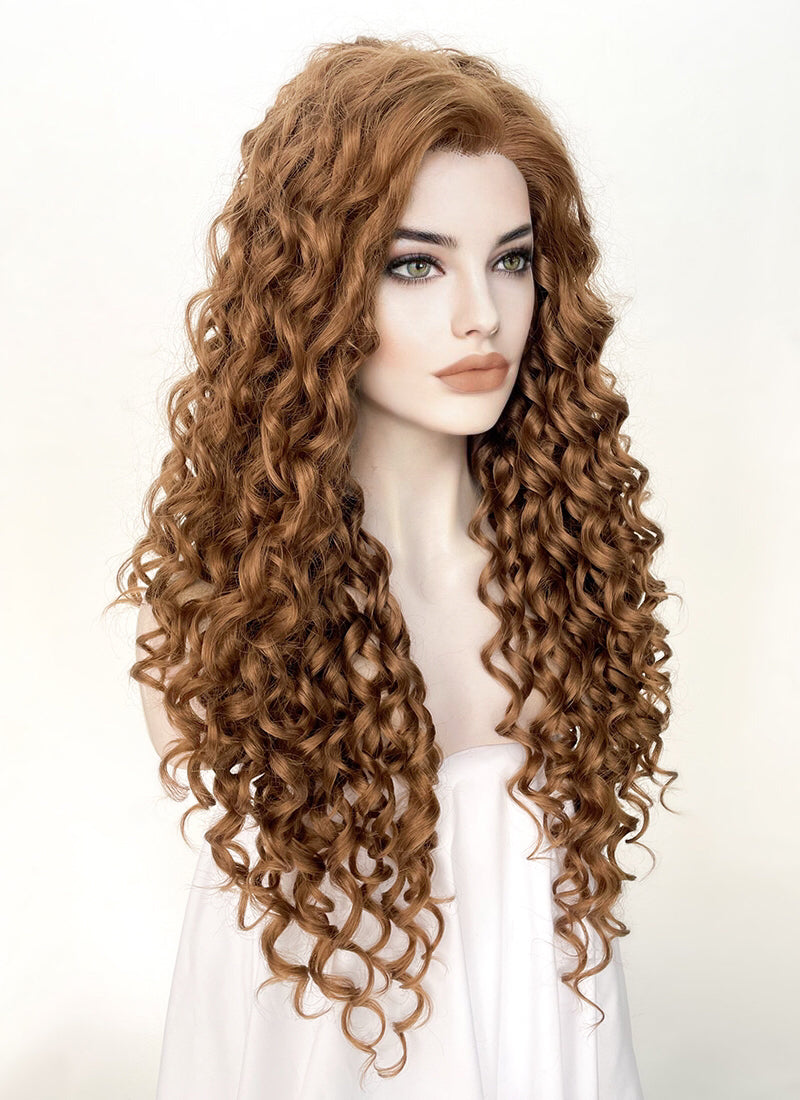 Brown Curly Lace Front Synthetic Wig LF1311