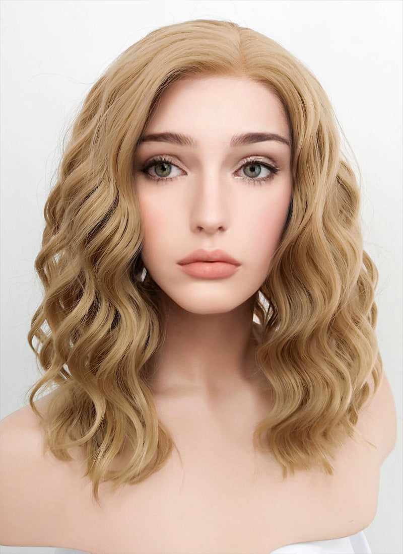 Dark Flaxen Wavy Bob Lace Front Synthetic Wig LF1532