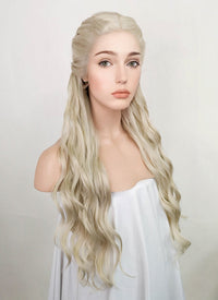 Light Ash Blonde Braided Lace Front Synthetic Wig LF2039