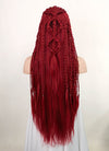 Red Braided Yaki Lace Front Synthetic Wig LF2078