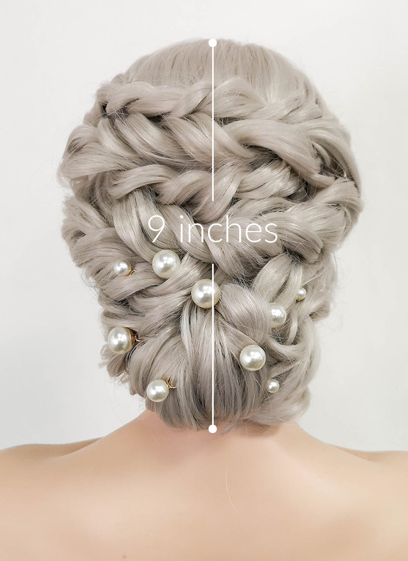 Pastel Grey Braided Lace Front Synthetic Wig LF2088