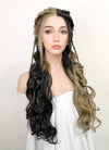 Blonde Black Split Color Braided Lace Front Synthetic Wig LF2091