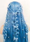 Pastel Blue Braided Lace Front Synthetic Wig LF2093