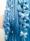 Pastel Blue Braided Lace Front Synthetic Wig LF2093