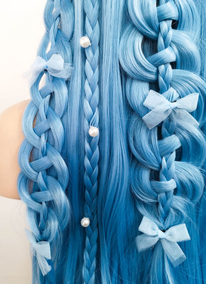 Pastel Blue Braided Lace Front Synthetic Wig LF2093