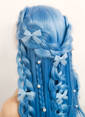 Pastel Blue Braided Lace Front Synthetic Wig LF2093