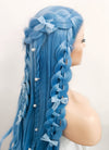 Pastel Blue Braided Lace Front Synthetic Wig LF2093