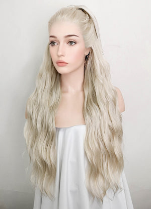 Pastel Ash Blond Braided Lace Front Synthetic Wig LF2101