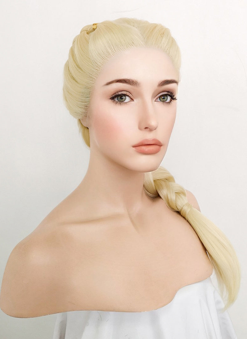 Light Blonde Braided Lace Front Synthetic Wig LF2113