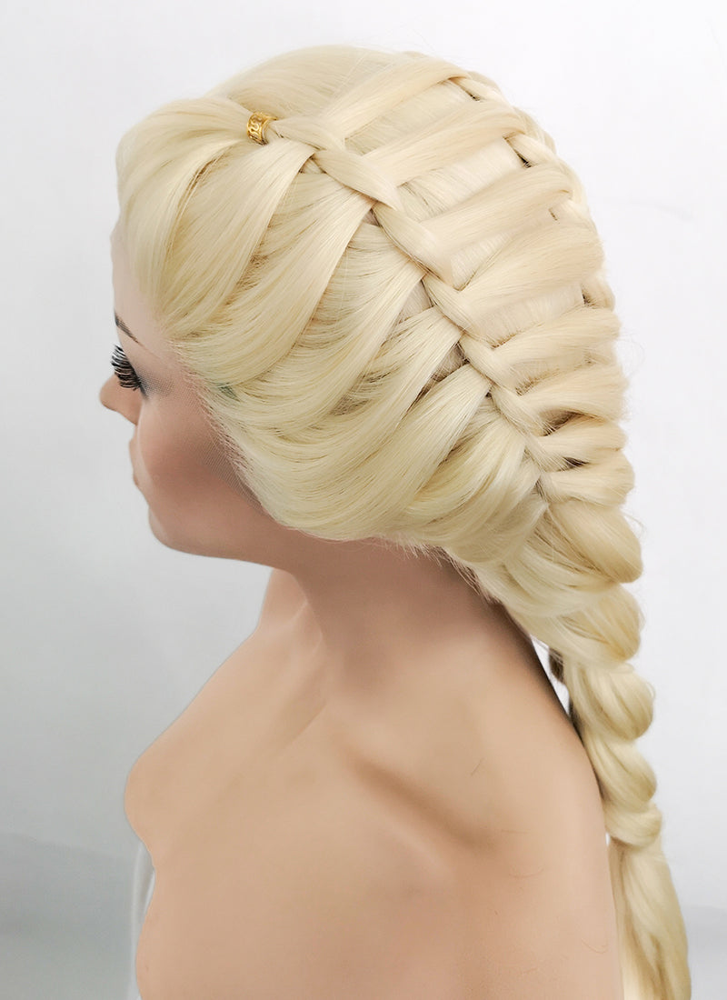 Light Blonde Braided Lace Front Synthetic Wig LF2113