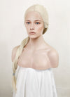 House of the Dragon Rhaenyra Targaryen Platinum Blonde Braided Lace Front Synthetic Wig LF2118