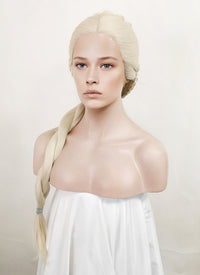 House of the Dragon Rhaenyra Targaryen Platinum Blonde Braided Lace Front Synthetic Wig LF2118