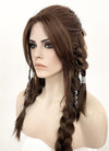 GOD OF WAR Freya Wavy Brunette Braided Lace Front Synthetic Wig LF2123