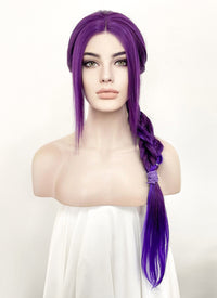 Two Tone Purple Braided Lace Front Synthetic Wig LF2128