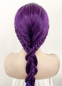 Two Tone Purple Braided Lace Front Synthetic Wig LF2128