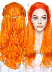 Mixed Orange Braided Lace Front Synthetic Wig LF2133