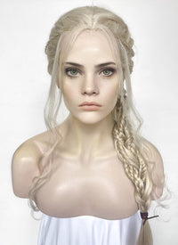 The Witcher 3 Ciri Pastel Ash Blonde Braided Lace Front Synthetic Wig LF2134